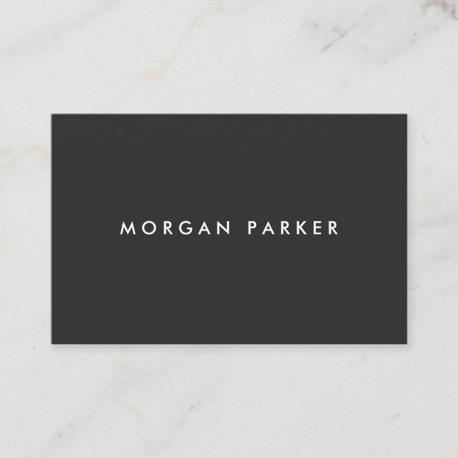 Simple Professional Modern Black Business Card (Front)