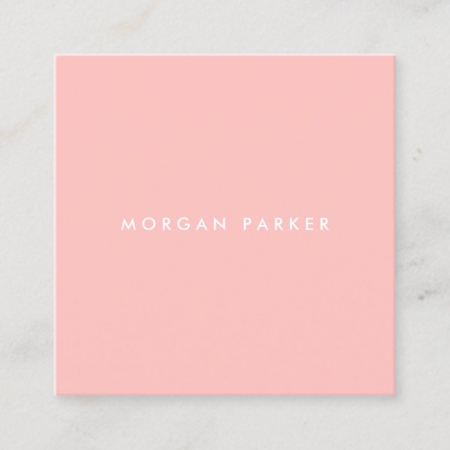 Simple Professional Modern Blush Pink Square Square Business Card (Front)