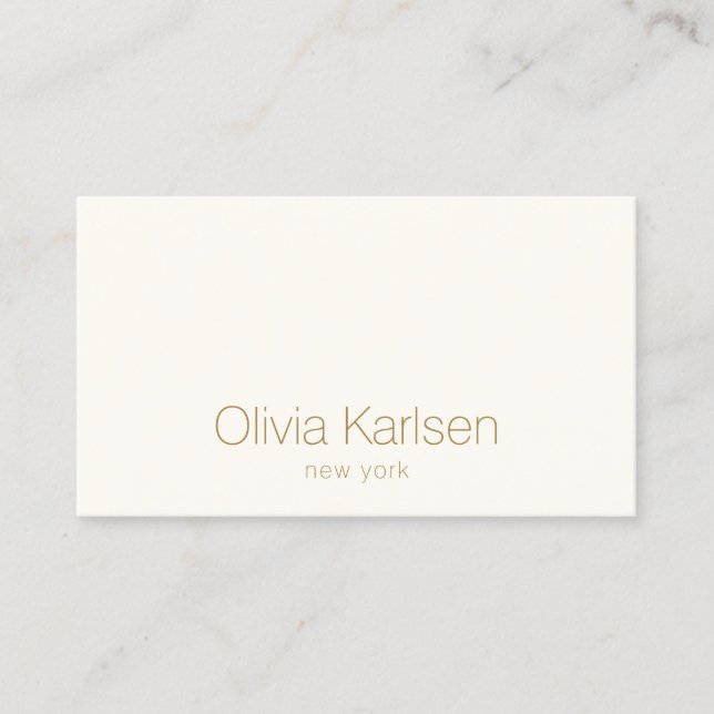 Simple Professional Modern Ivory Business Card (Front)