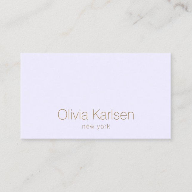 Simple Professional Modern Lavender Business Card (Front)