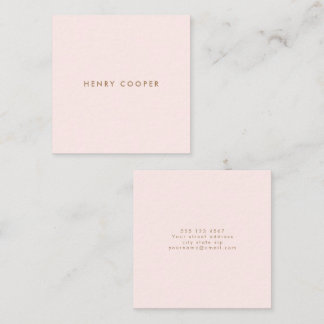 Simple Professional Modern Light Pink Square Business Card