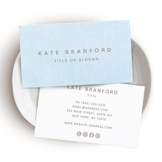 Simple Professional Modern Pastel Blue Business Card (Creator Uploaded)