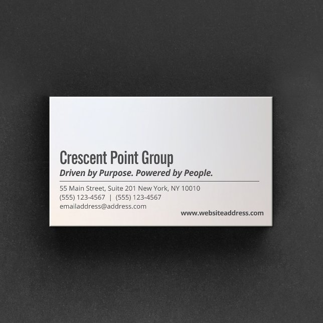 Simple Professional Modern Silver Gradient  Business Card (Creator Uploaded)