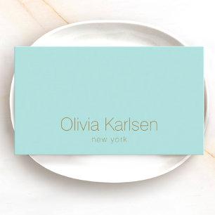 Simple Professional Modern Turquoise Business Card