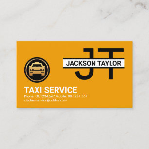 Simple Professional Monogram Yellow Taxi Cab Business Card