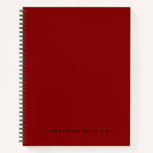Simple Professional Monogrammed Name Red Notebook