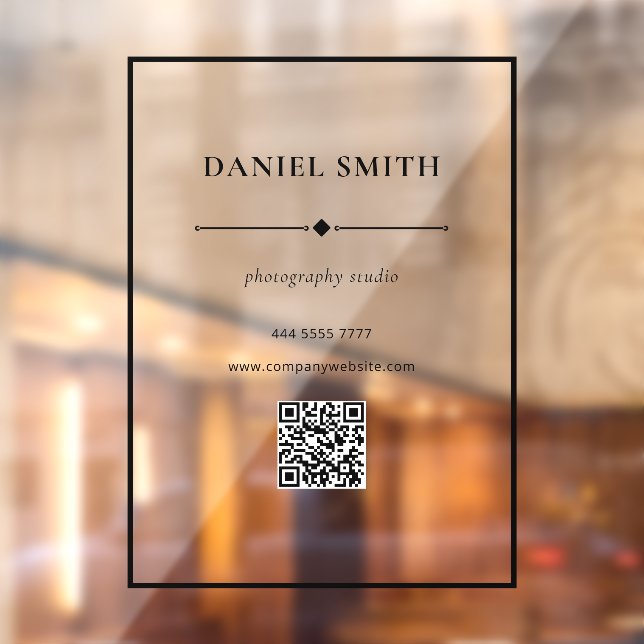 Simple Professional Office Black Frame with QRcode Window Cling (Sheet 2)