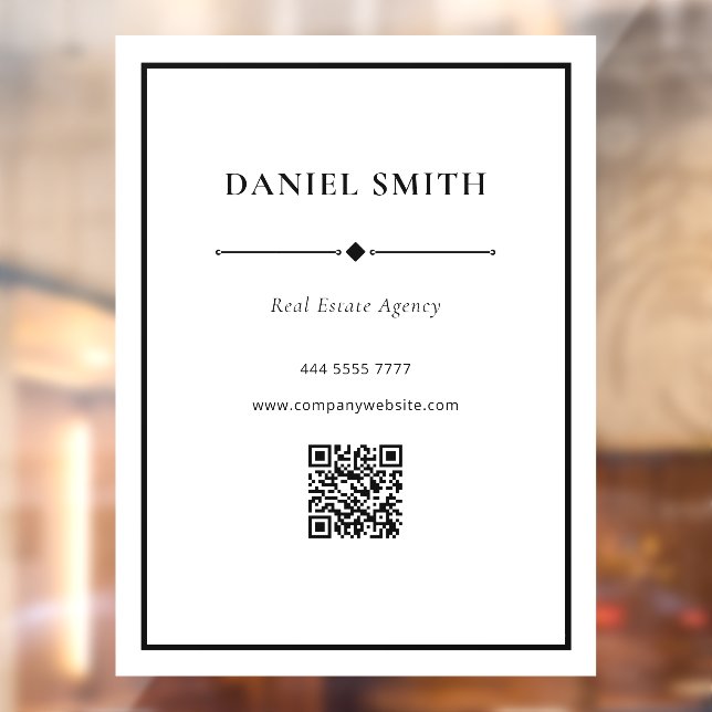 Simple Professional Office Black White with QRcode Window Cling (Sheet 2)