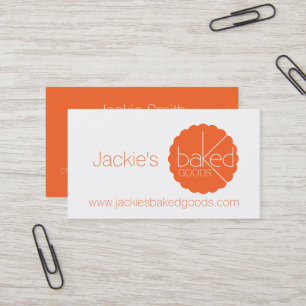 Simple professional orange bakers business cards