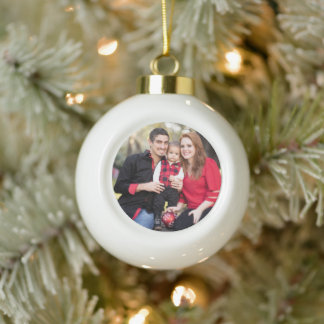 Simple Professional Photo Ceramic Ball Christmas Ornament