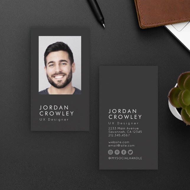 Simple Professional Photo Minimalist Modern Business Card (Creator Uploaded)
