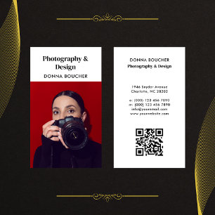Simple & Professional Photographer QR Code Business Card