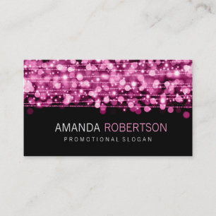 Simple Professional Pink Lights & Sparkles Business Card