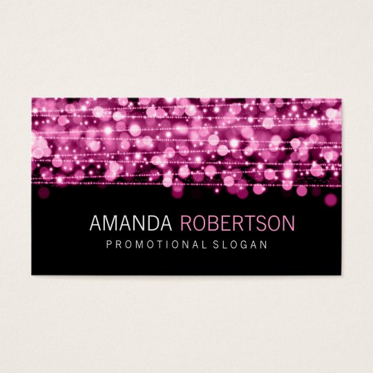 Simple Professional Pink Lights & Sparkles Business Card