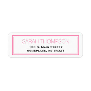 Simple Professional Pink Stripe Border Labels