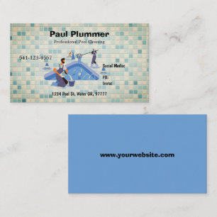 Simple Professional Pool Cleaning Business Cards