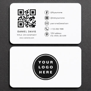 Simple Professional QR Code Minimalist Business Card