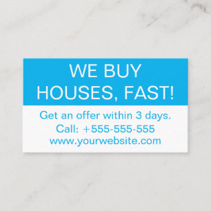 Simple Professional Real Estate We Buy Houses Business Card