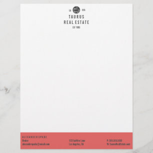 Simple Professional Red Stripe Letterhead Template