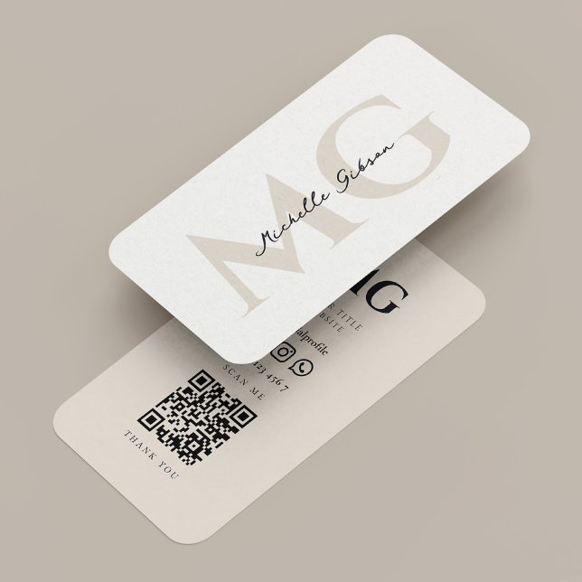 Simple Professional Sand Initials Modern Business Card (Simple Professional Sand Initials Modern Business Card
)