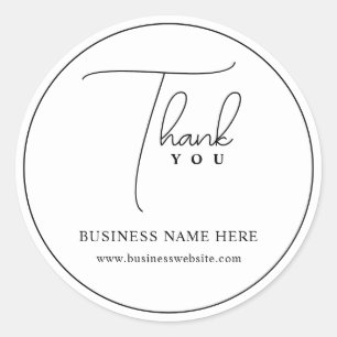 Simple Professional Thank You Business Event Party Classic Round Sticker