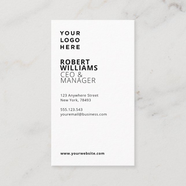 Simple Professional Vertical Business Card (Front)