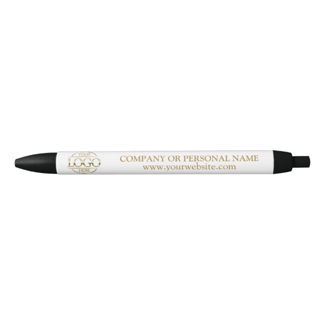 Simple Professional White Custom Business Logo Blue Ink Pen (Front)
