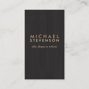 Simple Professional Wood Grain Look Black Business Card