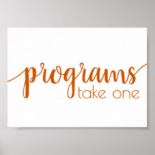 Simple Programs   Fall Orange Any Event Table Poster