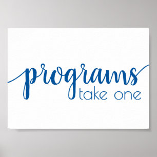 Simple Programs French Blue Any Event Table Poster
