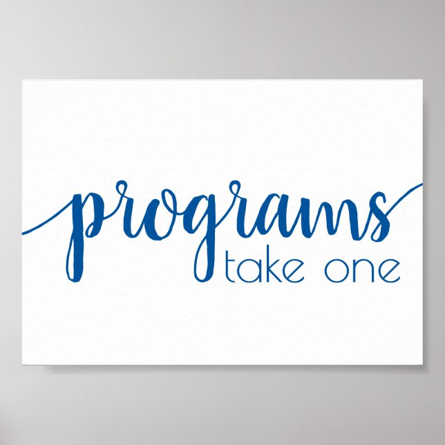 Simple Programs | French Blue Any Event Table Poster (Front)