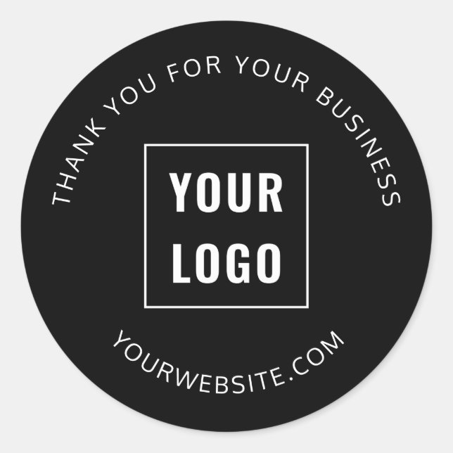 Simple Promotional Business Logo Classic Round Sticker (Front)