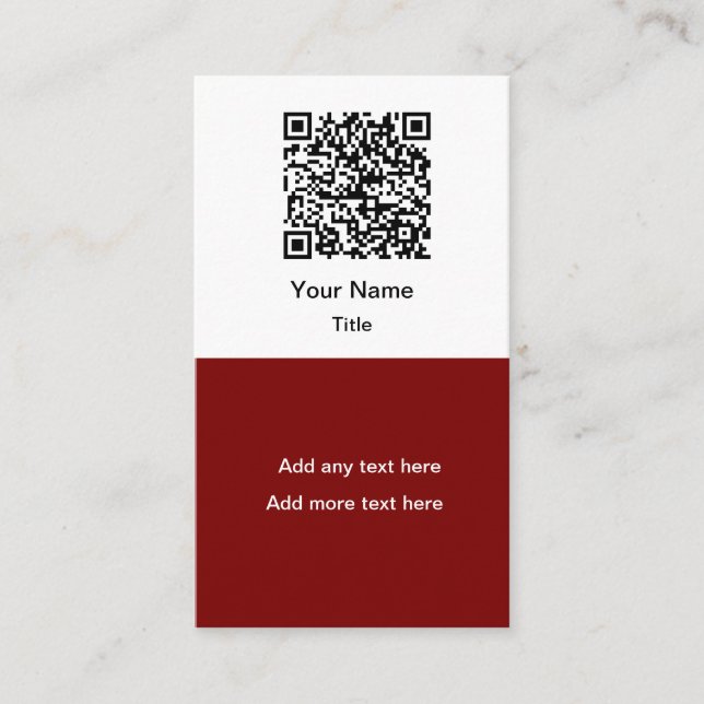 Simple Promotional QR Code Business Cards Vertical (Front)