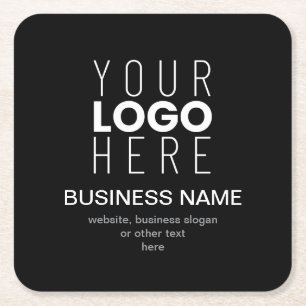 Simple Promotional Template for Your Business Logo Square Paper Coaster