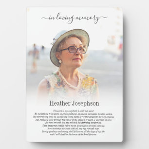 Simple Psalm Memorial Photo Plaque