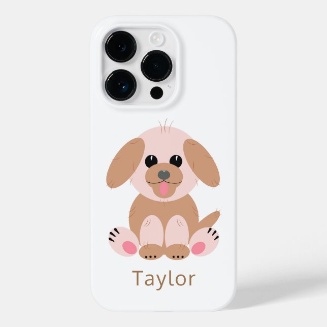 Simple Puppy Dog Cartoon Pastel Personalised Case-Mate iPhone Case (Back)