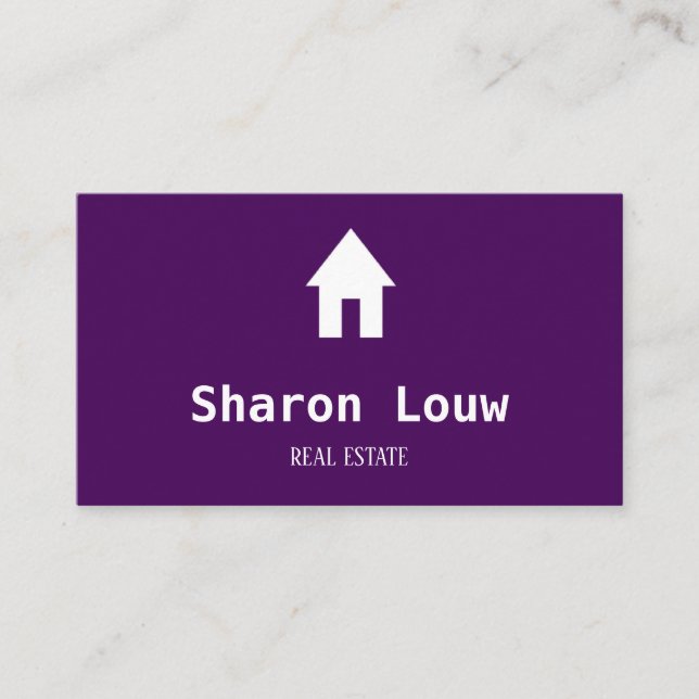 Simple purple and white business card (Front)