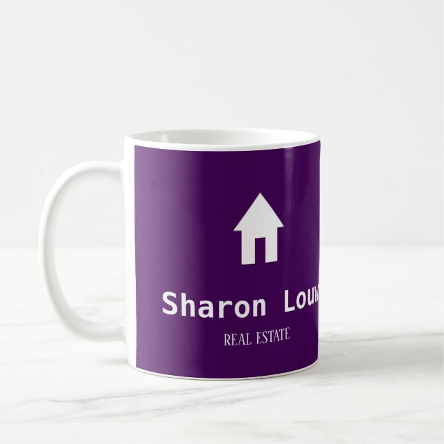 Simple purple and white coffee mug (Left)