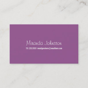 Simple Purple Design Calling Cards