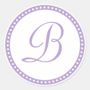Simple Purple Dot Monogram Initial Sticker