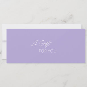 Simple Purple Elegant Modern Gift Certificate