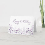 Simple purple floral birthday card<br><div class="desc">This birthday card is perfect for the sister,  mother or friend in your life.  Beautiful purple and grey floral design with message inside.</div>