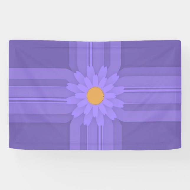 Simple Purple Flower on Cross Modern Banner (Horizontal)