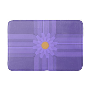 Simple Purple Flower on Cross Modern Bath Mat