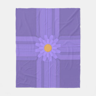 Simple Purple Flower on Cross Modern Fleece Blanket