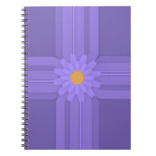 Simple Purple Flower on Cross Modern Notebook