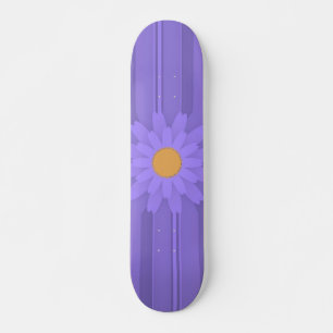Simple Purple Flower on Cross Modern Skateboard
