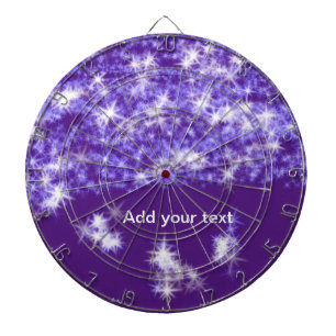 Simple purple glitter sparkle stars add your text dartboard