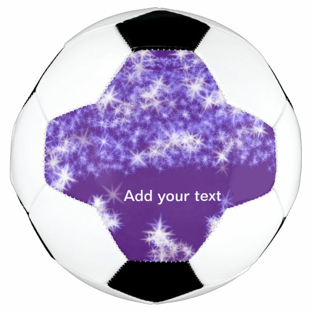 Simple purple glitter sparkle stars add your text  football (Front)