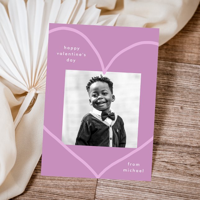 Simple Purple Heart Classroom Valentine's Day Card (Creator Uploaded)